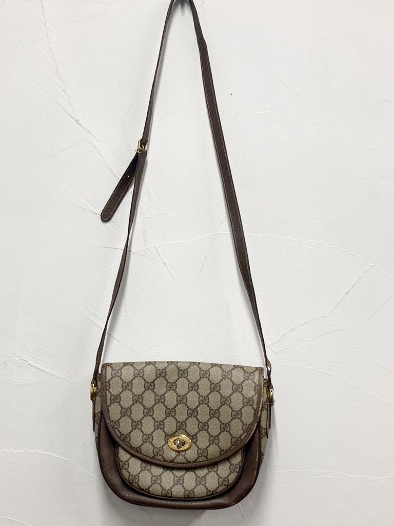 ☆ GUCCI グッチ ショルダーバッグ オールドグッチ GG柄 レザー 001