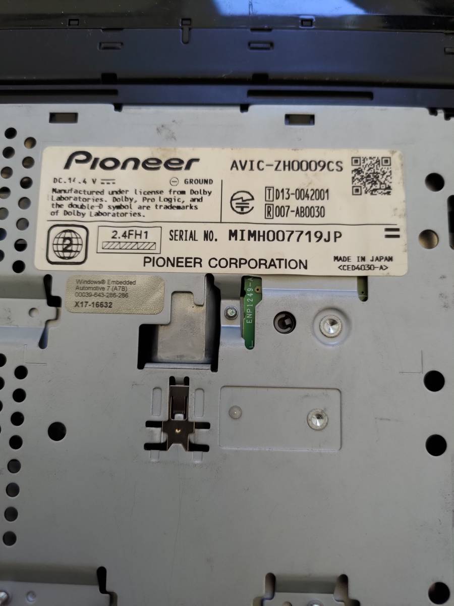 カロッツェリア ナビ AVIC-ZH0009CS 動作確認品 カロッツェリア サイバーナビ AVIC-ZH0009CS 動作確認OK タッチパネル