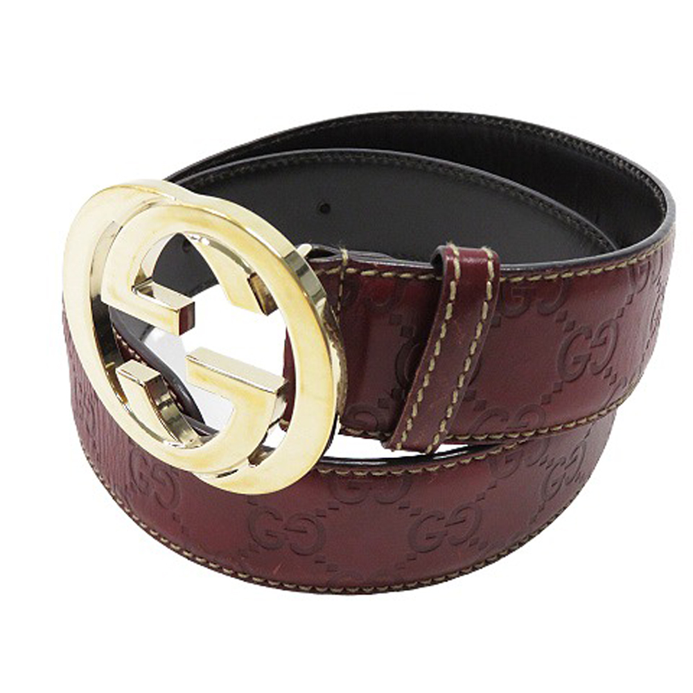 グッチ サイズ 85-34 シマ 【1円】GUCCI グッチ 114876 214351 80 32