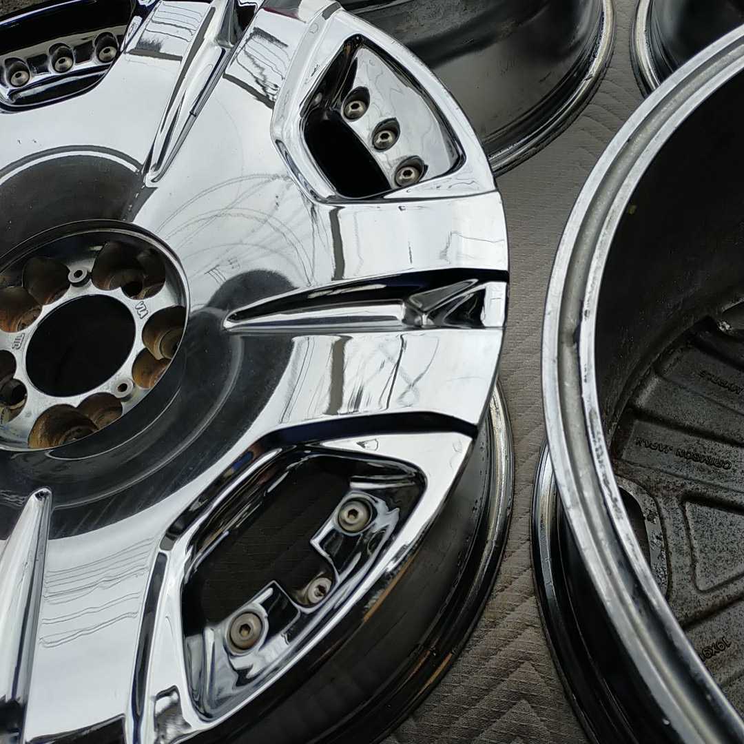 19インチ　ホイール4本セット　メッキ　前後サイズ違い □ メッキ - RIVER 系 ドレスアップ軽四用ホイール4