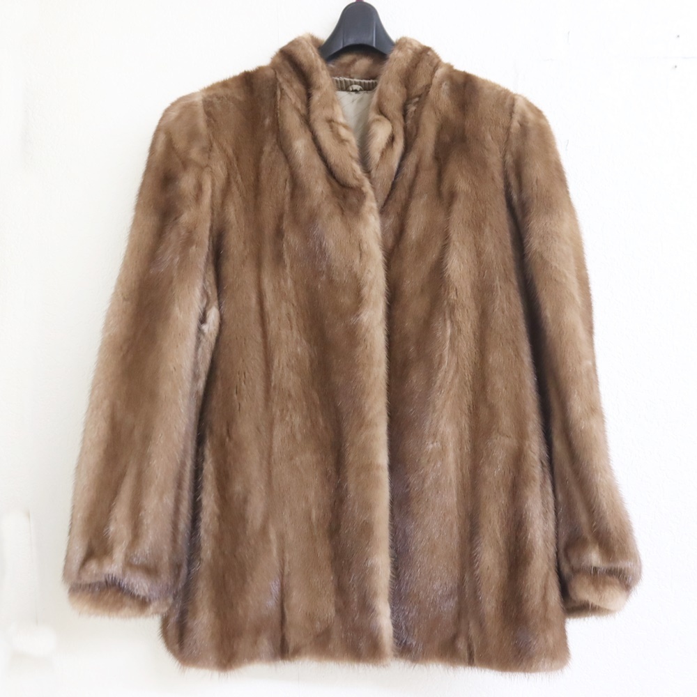 blassport 毛皮 ファー コート 茶 ブラウン リアルファー ハーフコート ミンク