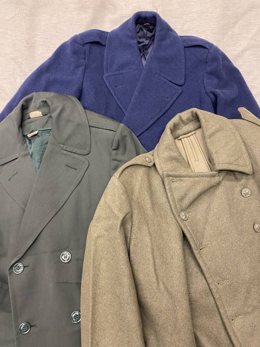 クリーニング済み 3枚セット　40s　60s　米軍　USAF　ウール　ギャバ　オーバーコート　古着卸し　ビンテージ　EURO　ミリタリーコート　