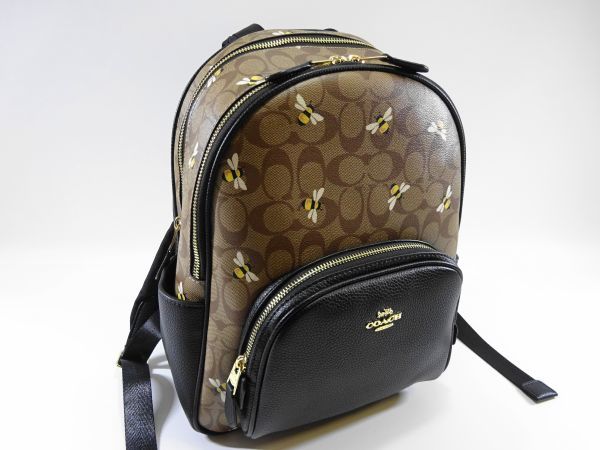 新品 未使用 196 o】 COACH ミニリュック シグネチャー レザー カーキ 