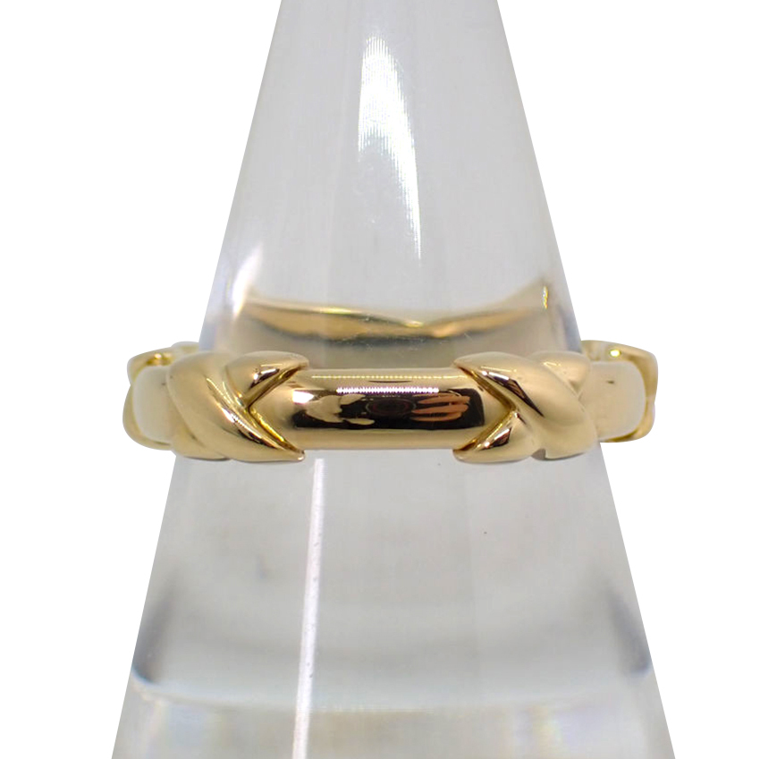 【中古】TIFFANY/ティファニー 750YG シグネチャー リング 15.5号[g978-24]