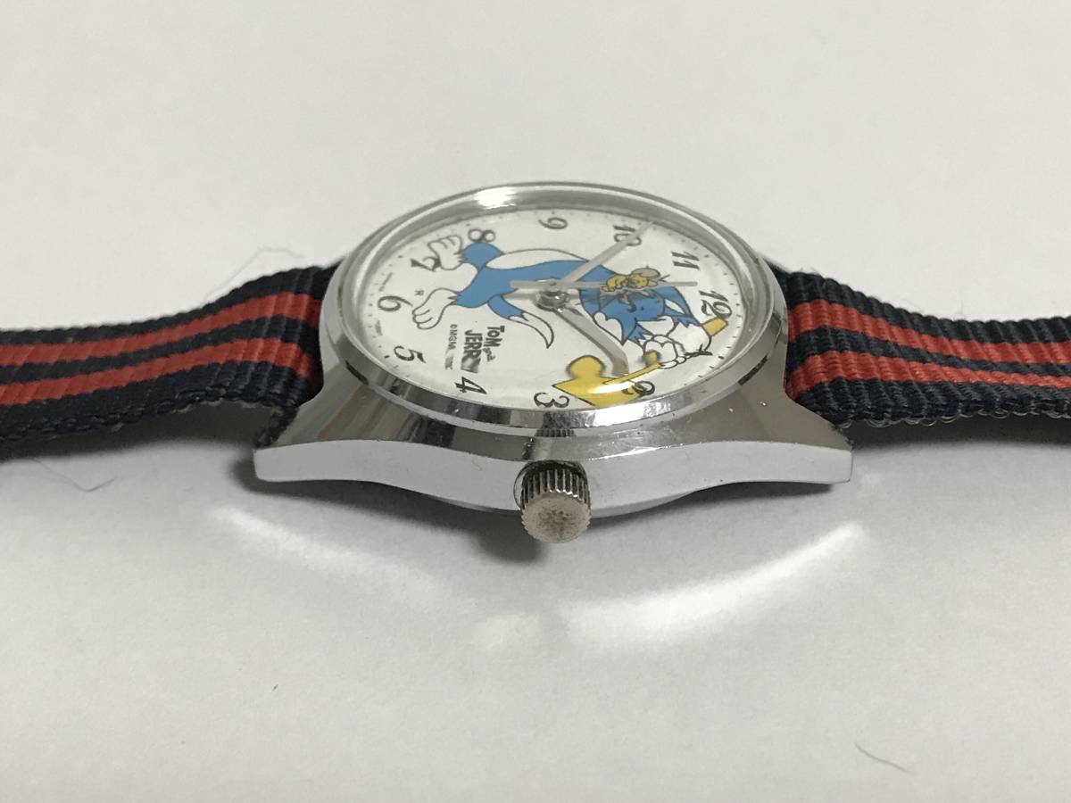 1円 稼働 セイコー トムとジェリー 5000-7000 手巻 キャラクター文字盤 