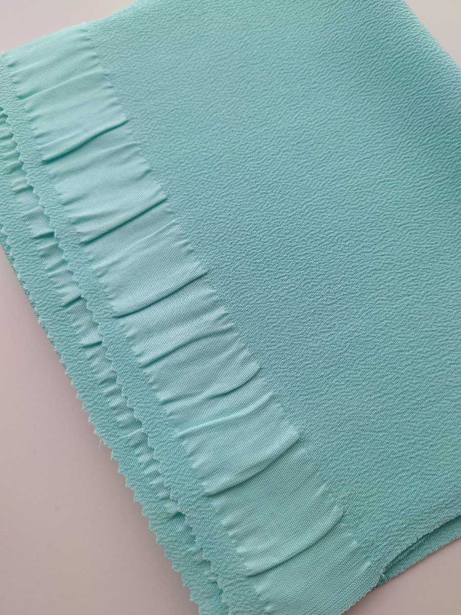 すずや■203新品未使用国産正絹縮緬無地帯揚げ　薄浅葱系