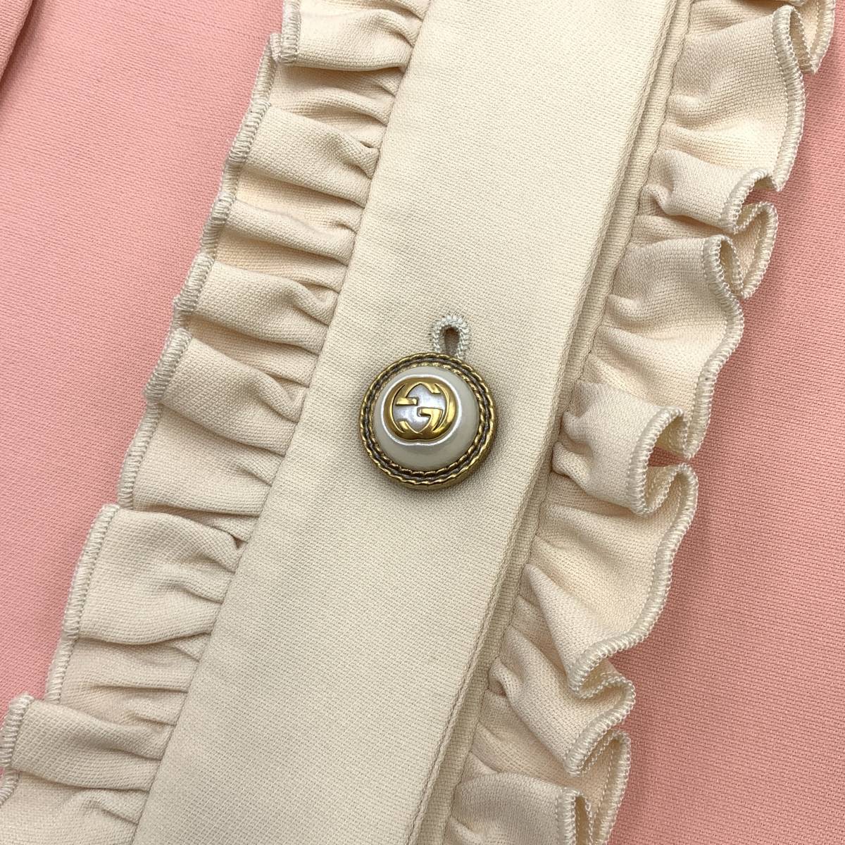 GUCCI グッチ GGパール ボタン フリル セットアップ ジャケット 