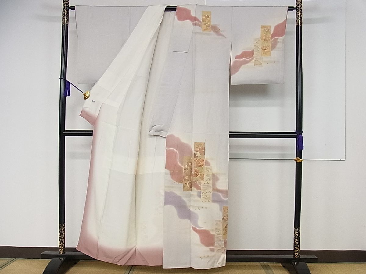 平和屋着物□創業460年・千總 訪問着 駒刺繍 短冊草花文