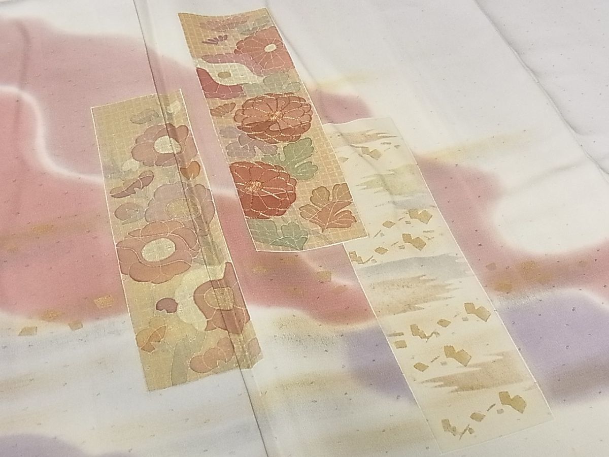 平和屋着物□創業460年・千總 訪問着 駒刺繍 短冊草花文