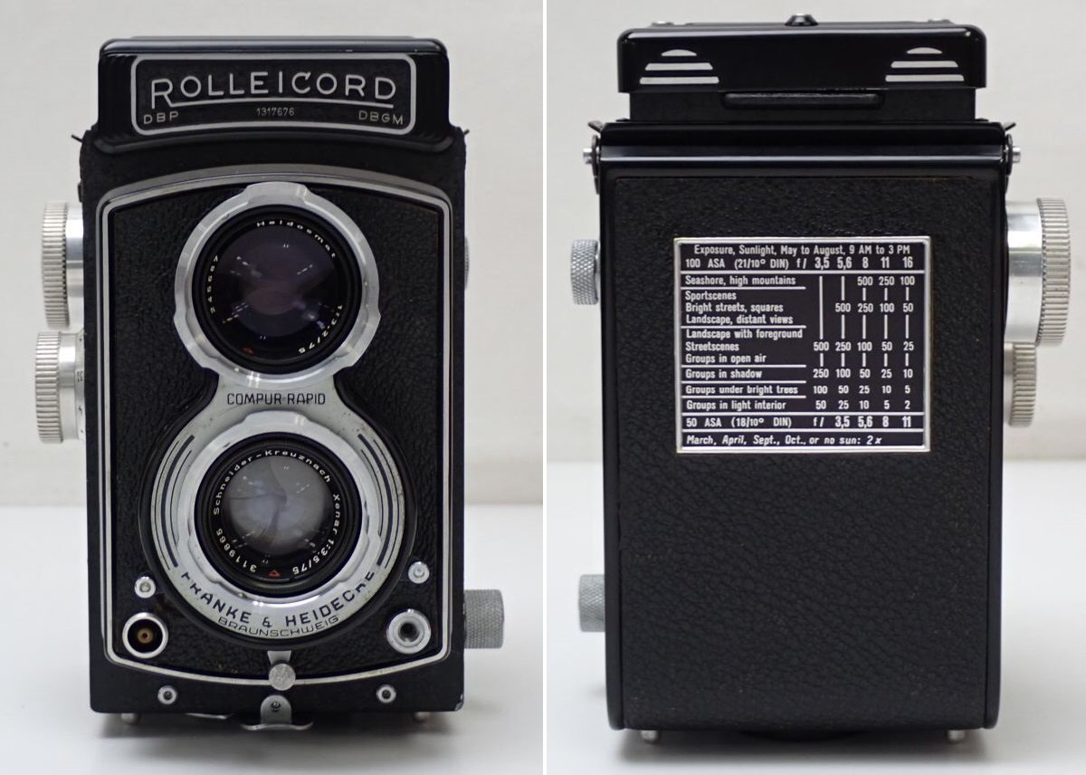 ☆1円 ローライコード 二眼レフ カメラ/Heidosmat F3.2 75 + Schneider