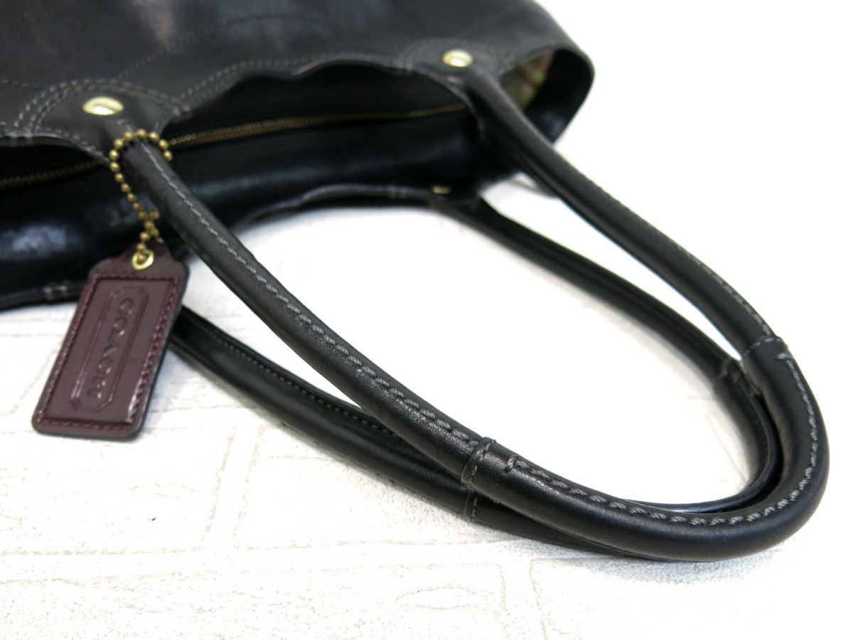 COACH コーチ◇12415◇カーフ レザー 本革◇トート バッグ◇ブラック 