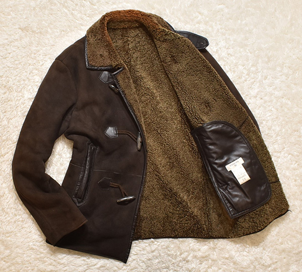 エディフィス リアルムートン EDIFICE ムートンブルゾン ムートンジャケット 羊革 ダブル スエード ブラウン Mサイズ程度 メンズ
