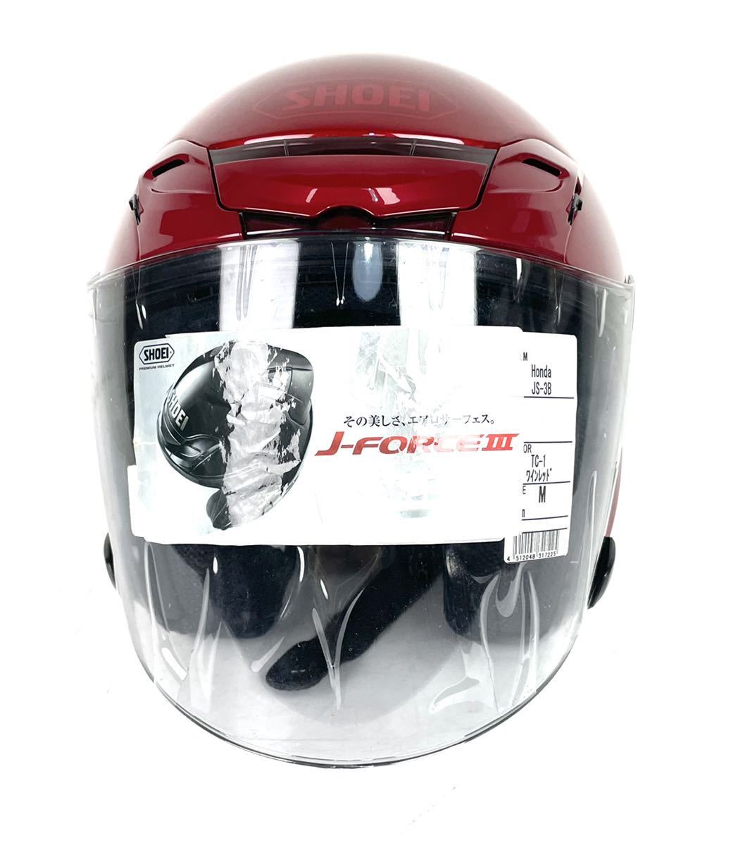 ○希少 未使用保管品 Honda×SHOEI j-force 3ワインレッド Mサイズ 