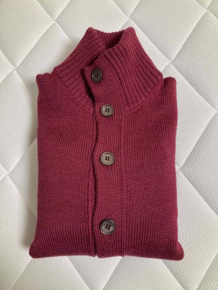 極美！ ZANONE 【 KYOTO ( CHIOTO ) スタンドカラーカーディガン 5ゲージ ボルドー ウール 46 】ザノーネ キョート ドルモア グランサッソ