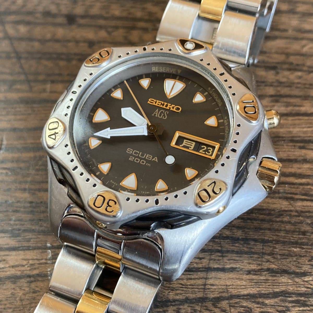 SEIKO セイコー AGS SCUBA スキューバ 200m 5M23-7A00 キャパシタ交換 