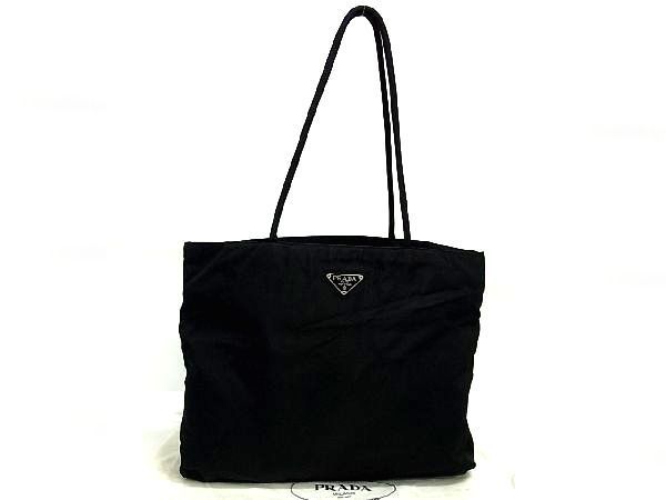 1円 PRADA プラダ テスートナイロン トートバッグ ショルダーバッグ 肩掛けかばん 手提げかばん レディース ブラック系 AH1223ノf