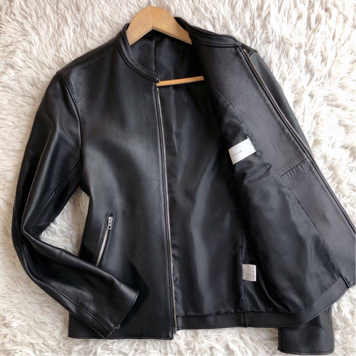 極上のラムレザー】極美品！ LIDNM シングルライダース ジャケット 羊 