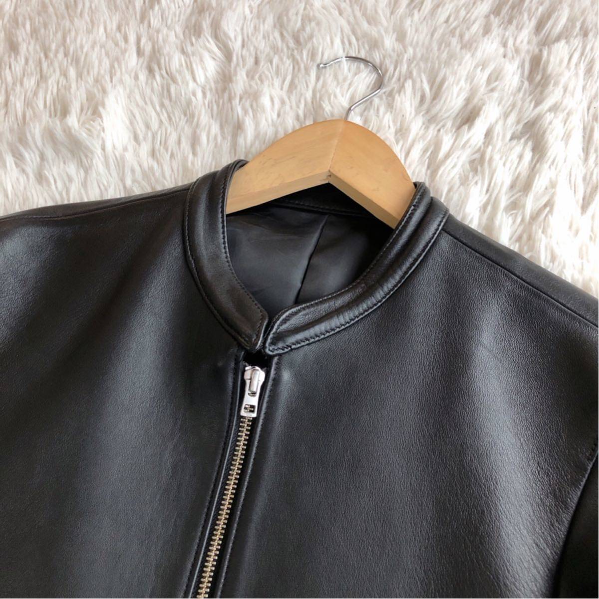 極上のラムレザー】極美品！ LIDNM シングルライダース ジャケット 羊 