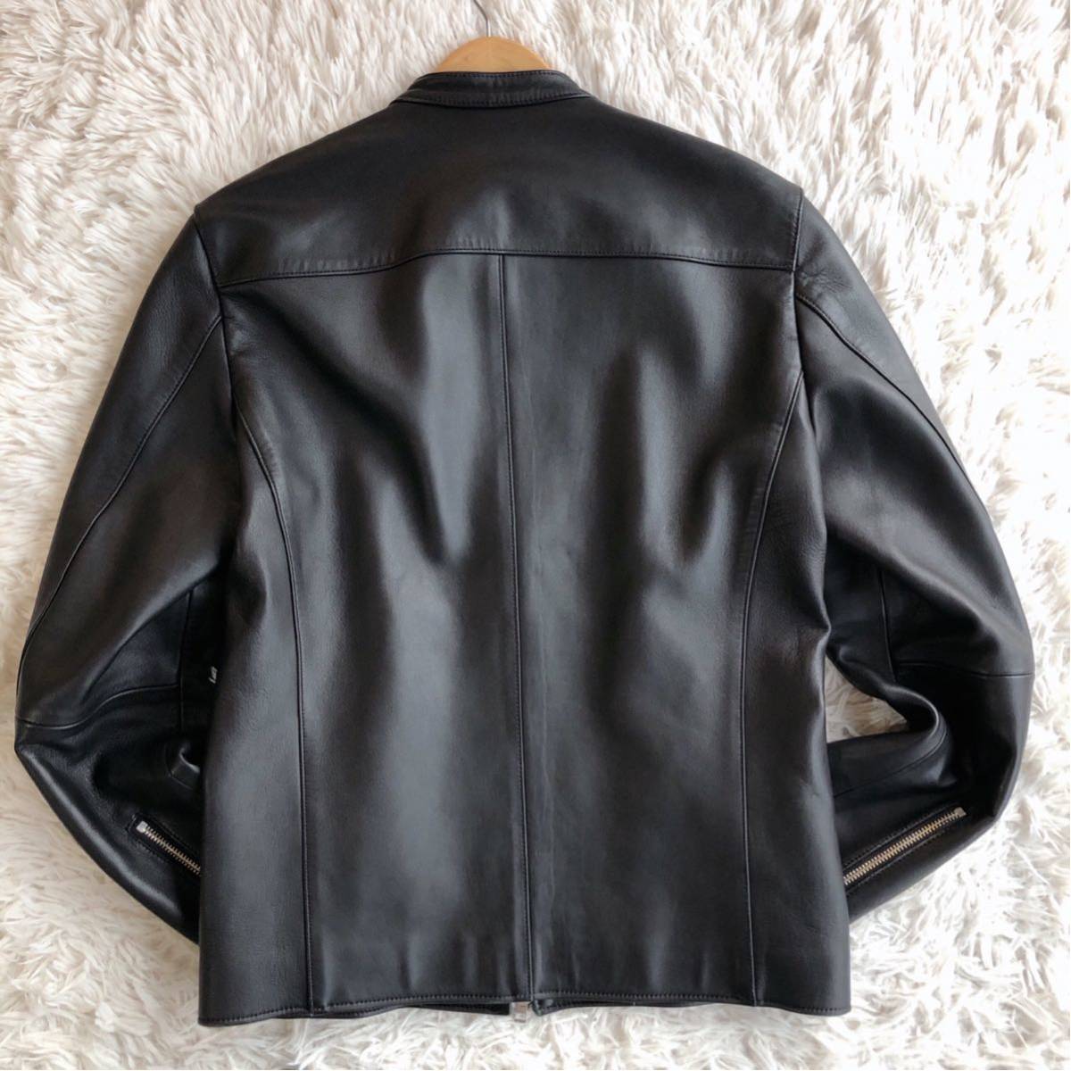 極上のラムレザー】極美品！ LIDNM シングルライダース ジャケット 羊 