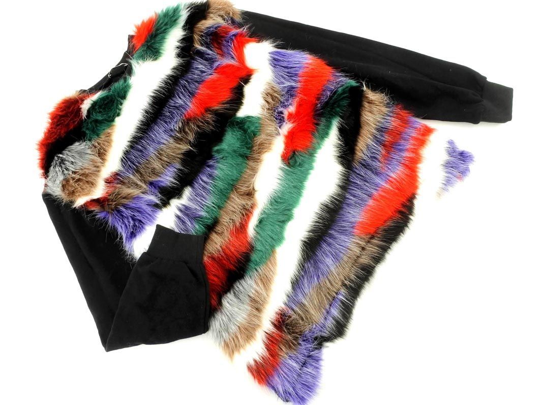 ZARA TRF ザラ トラファ フェイクファー 切替 スウェット sizeM/黒 ◆■ ☆ dac4 レディース