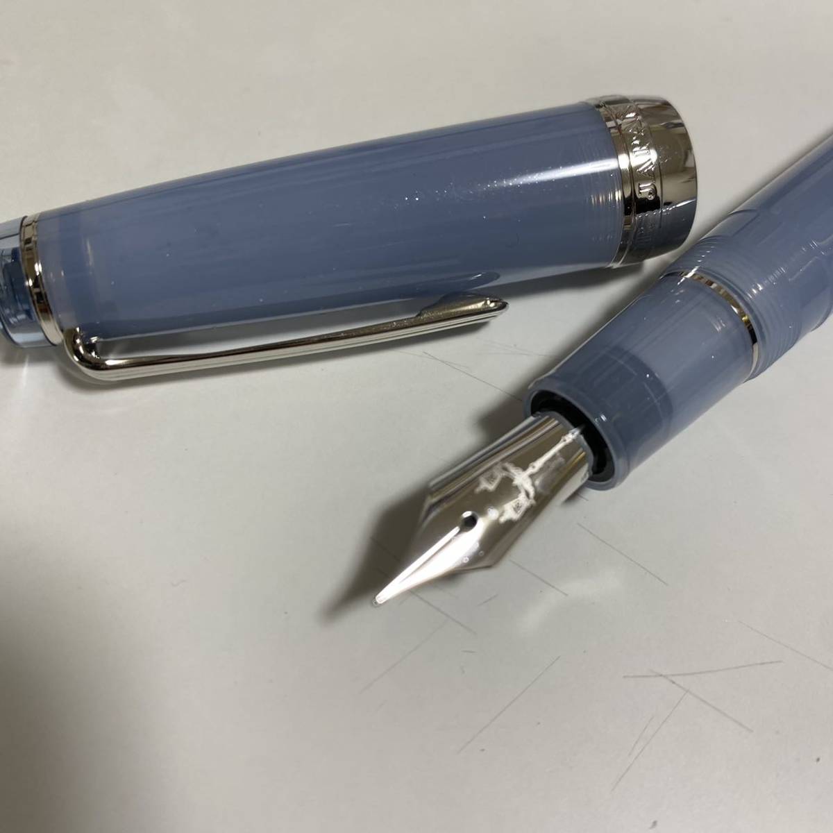 used♪セーラー万年筆♪八文字屋オリジナル 銀山スノーグレー 中字 八