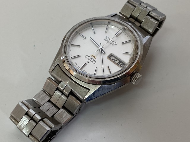 ⑦u116◆SEIKO セイコー◆メンズ腕時計 AUTOMATIC LM SPECIAL 23石/JEWELS 5216-6050 ロードマチック 白文字盤 シルバー ジャンク