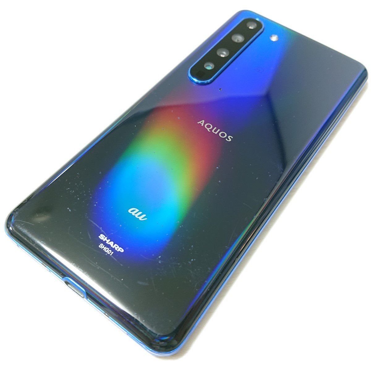 ☆【26840WM】 ジャンク au SHG01 SHARP AQUOS R5G アースブルー SIM