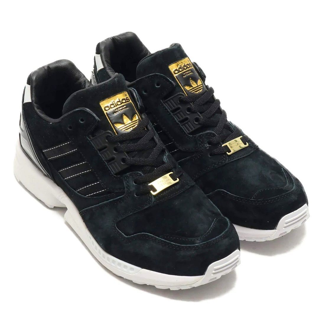 ☆adidas ZX 8000 黒/黒/白/金 27.5cm アディダス ZX8000 ヴィンテージ復刻 EH1505