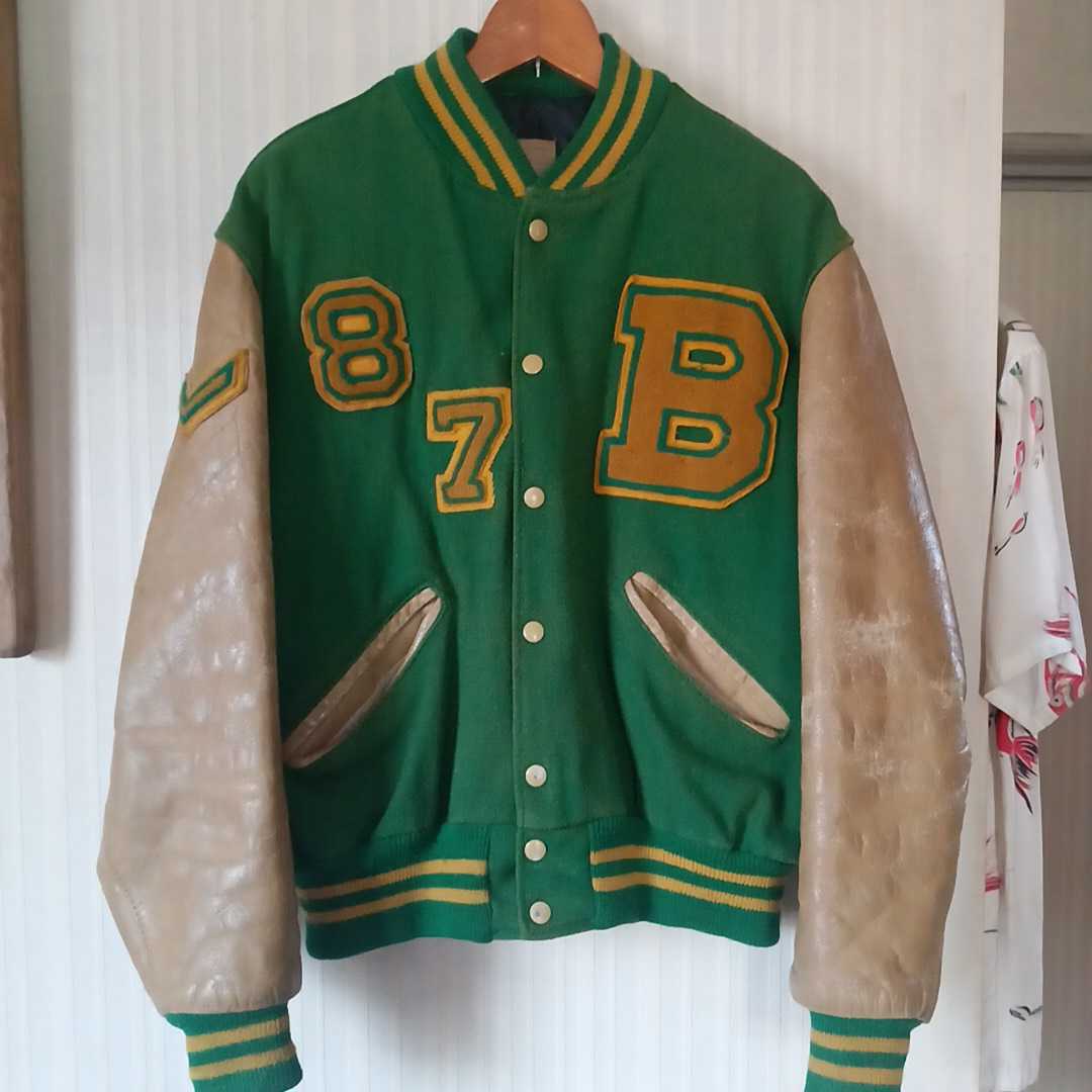 70s DeLONG レザー スタジャン 42 USA製 革ジャン ユーズド 古着 