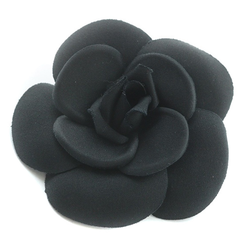 シャネル CHANEL カメリア コサージュ ブローチ 黒 ブラック /SR13