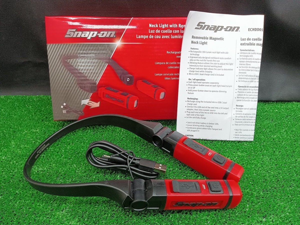 未使用品 スナップオン Snap-on マグネット 着脱式 ネックライト ECHDD012AR レッド 【3】