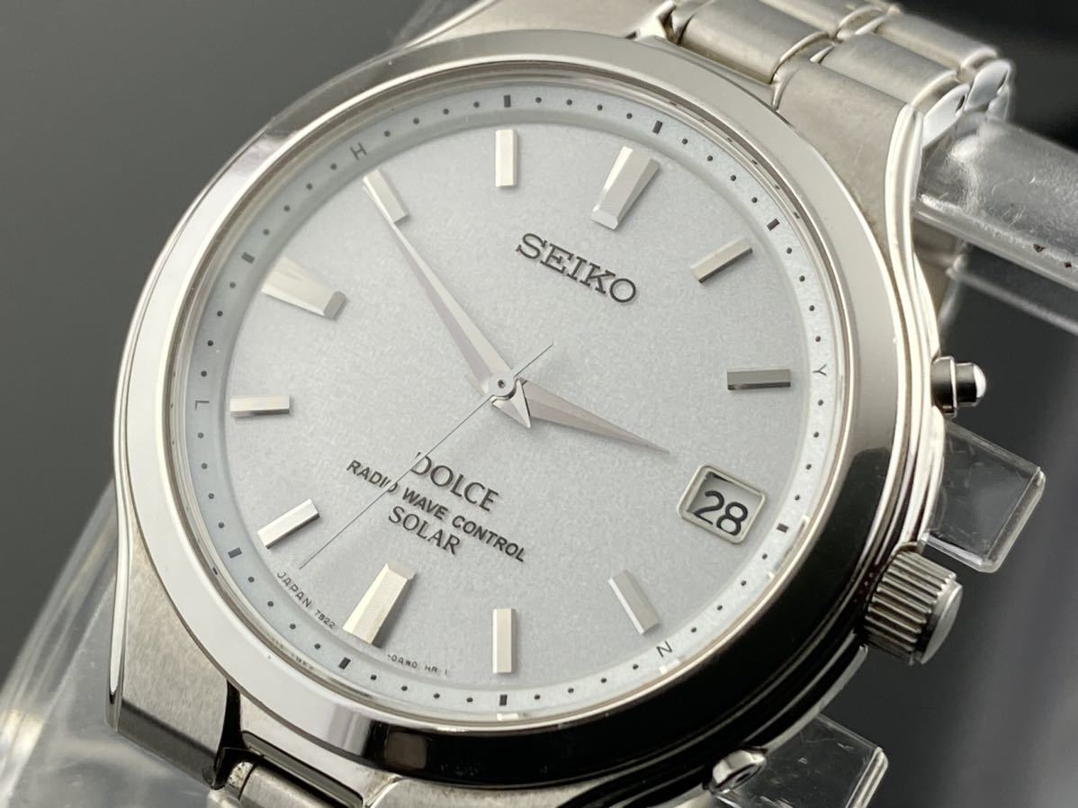 A1068]1円～☆メンズ腕時計 ソーラー電波 SEIKO DOLCE セイコー 