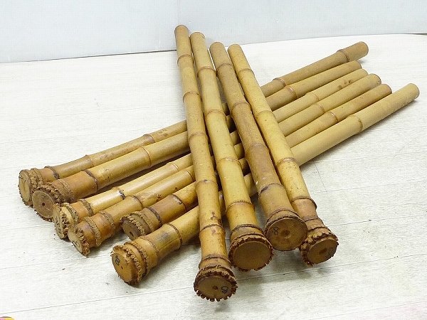 ☆16SH210☆全長68.5cm-89cm・尺八用竹材10本まとめて・松下深水制作