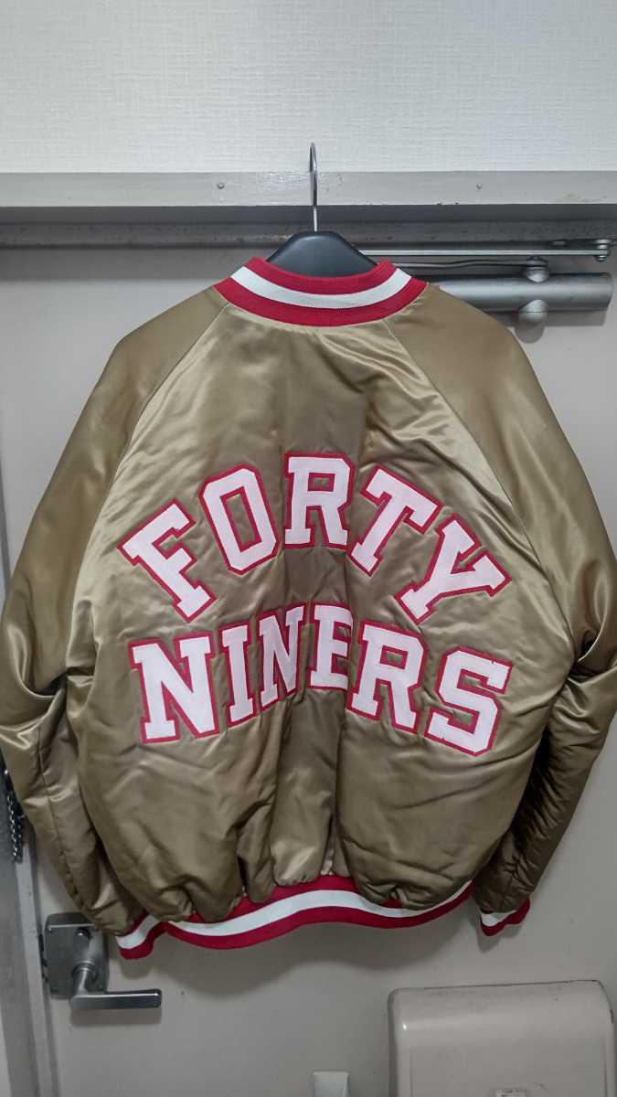 49ers 90s line chalk スタジャンUSA製 長瀬智也着用 USA製 NFL