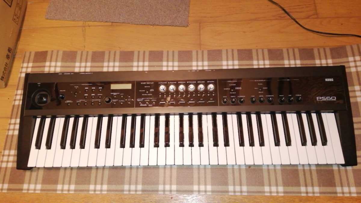 KORG PS60 シンセサイザー　美品　61鍵　アダプタ　ペダル　ソフトケース KORG PS60 シンセサイザー 美品 61鍵 アダプタ ペダル ソフトケース