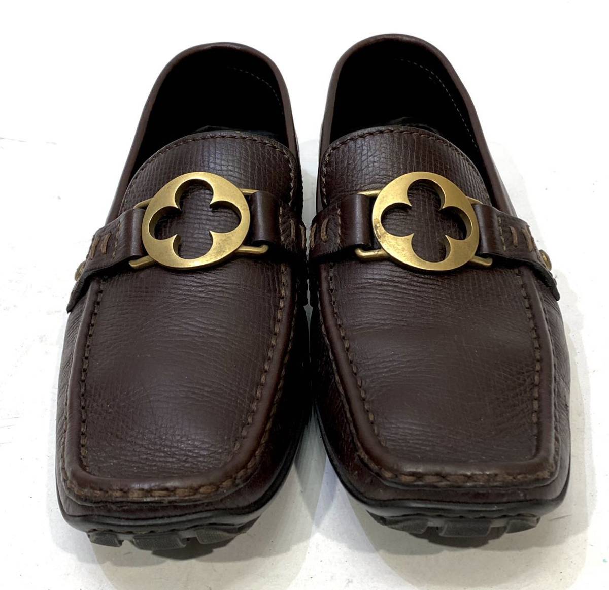 LOUIS VUITTON MENS モノグラムフラワー金具 レザードライビング 