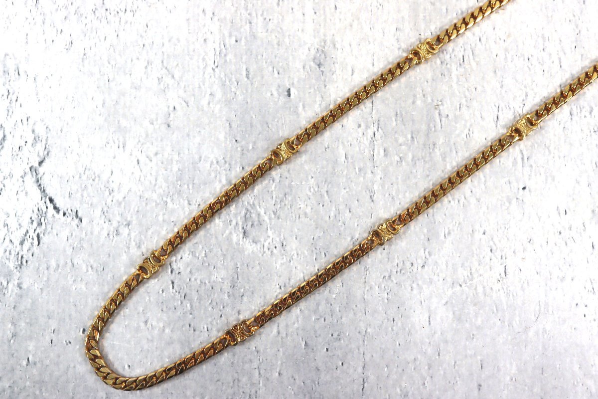 CELINE セリーヌ 喜平 ネックレス ブラゾン トリオンフ マカダム ゴールドカラー ヴィンテージ ビンテージ