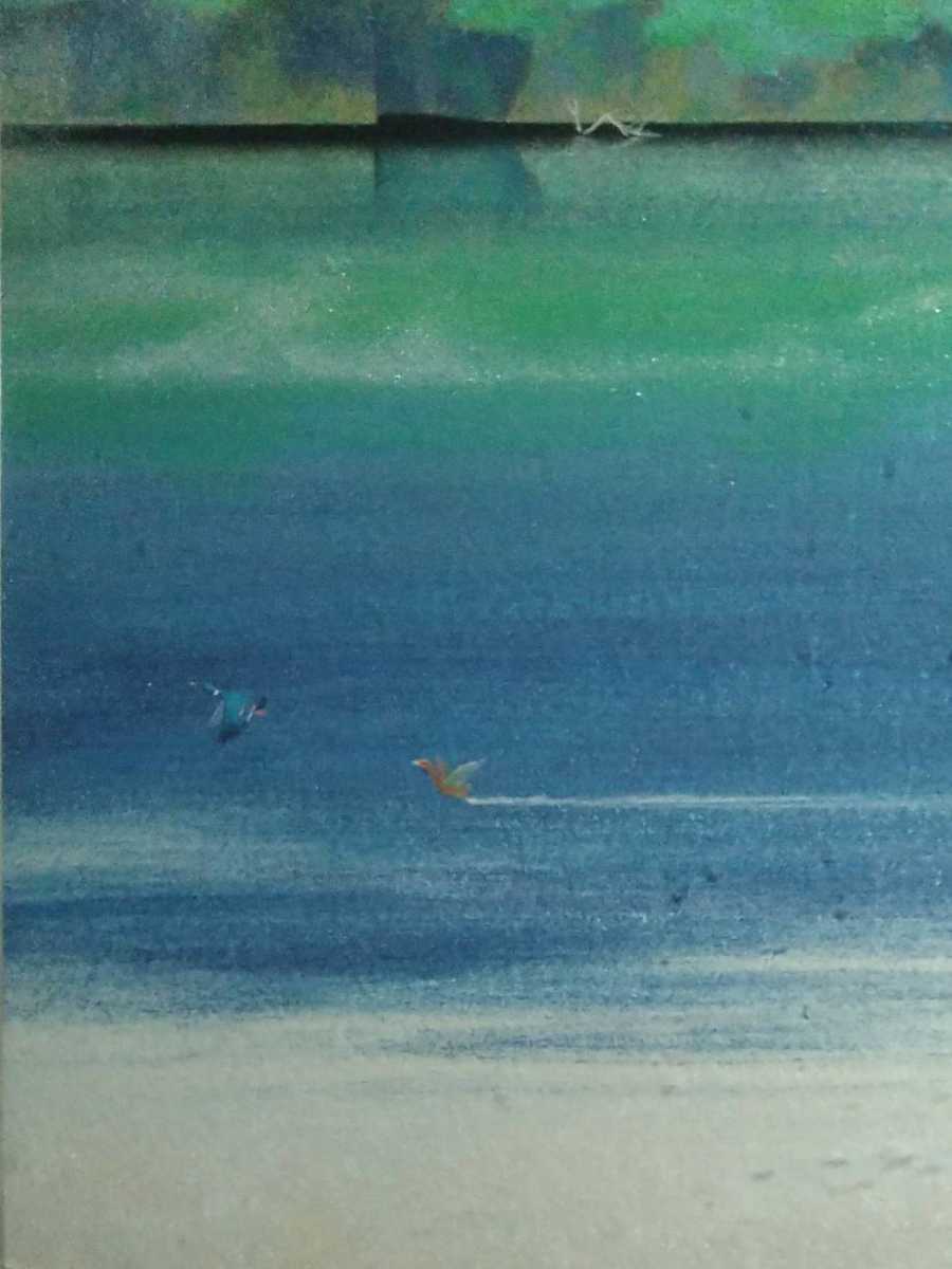 iΦ【真作】箱崎正秋 山湖 共シール 絵画 日本画 10号 肉筆 美術品 共シール 真作□日本画□青島淑雄□竹林□ □元日展会友 『少女』 五