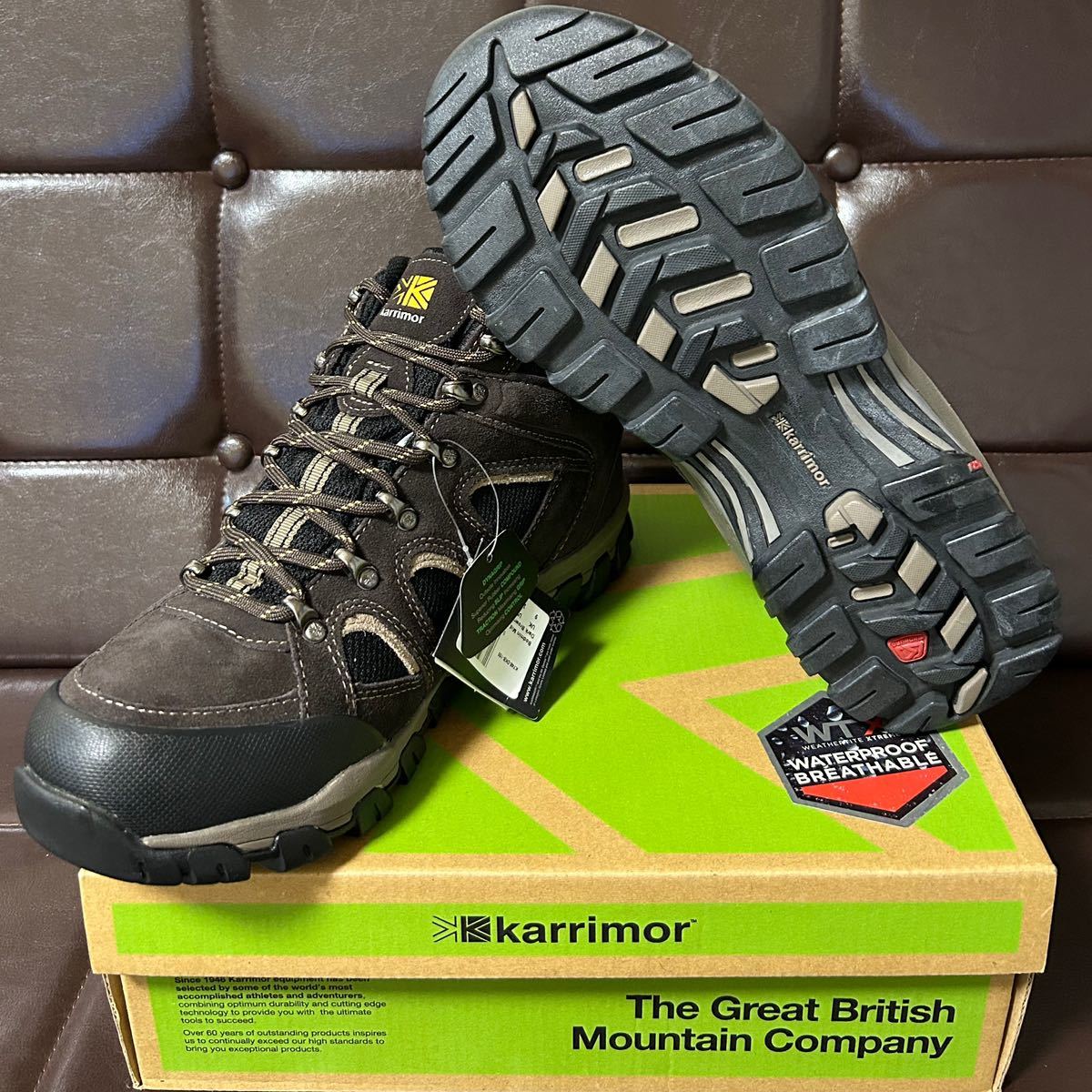 新品！KarrimorカリマーBodmin Mid4 weathertite本革防水トレッキングシューズ27.5cmダークブラウンweathertite防水DYNAGRIPソール
