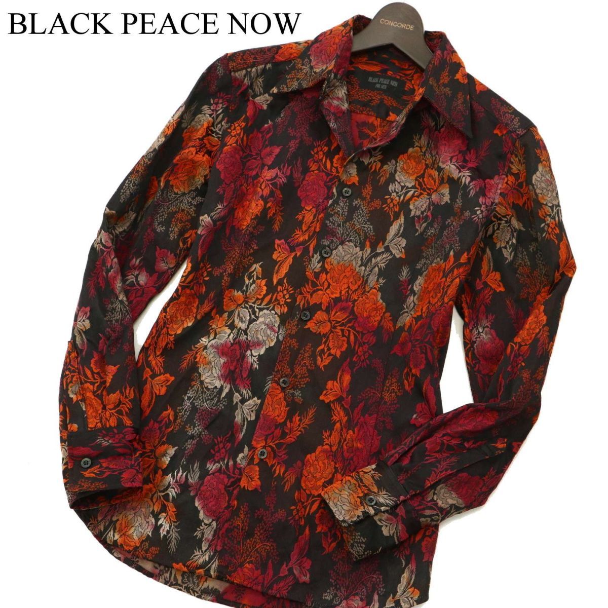 美品☆ BLACK PEACE NOW FOR MEN ブラック ピースナウ 通年 長袖 【花 