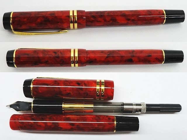 文房具・事務用品 Parker DuoFold 万年筆 赤 マーブル 18金