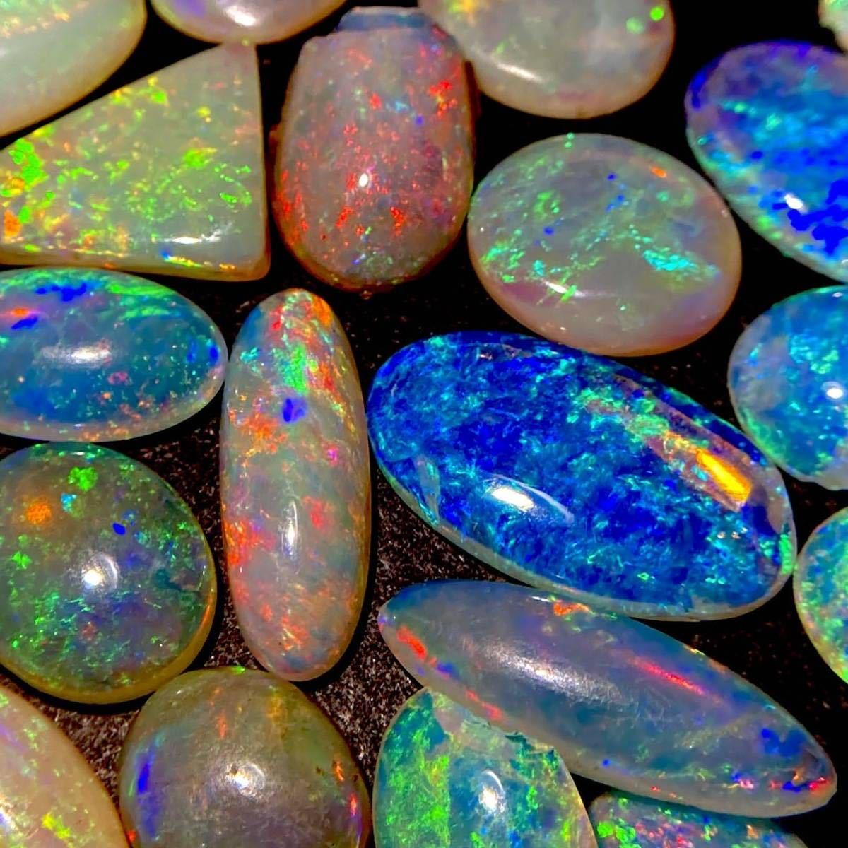 遊色効果抜群!!◇天然オパール72点おまとめ◇100ct ルース 裸