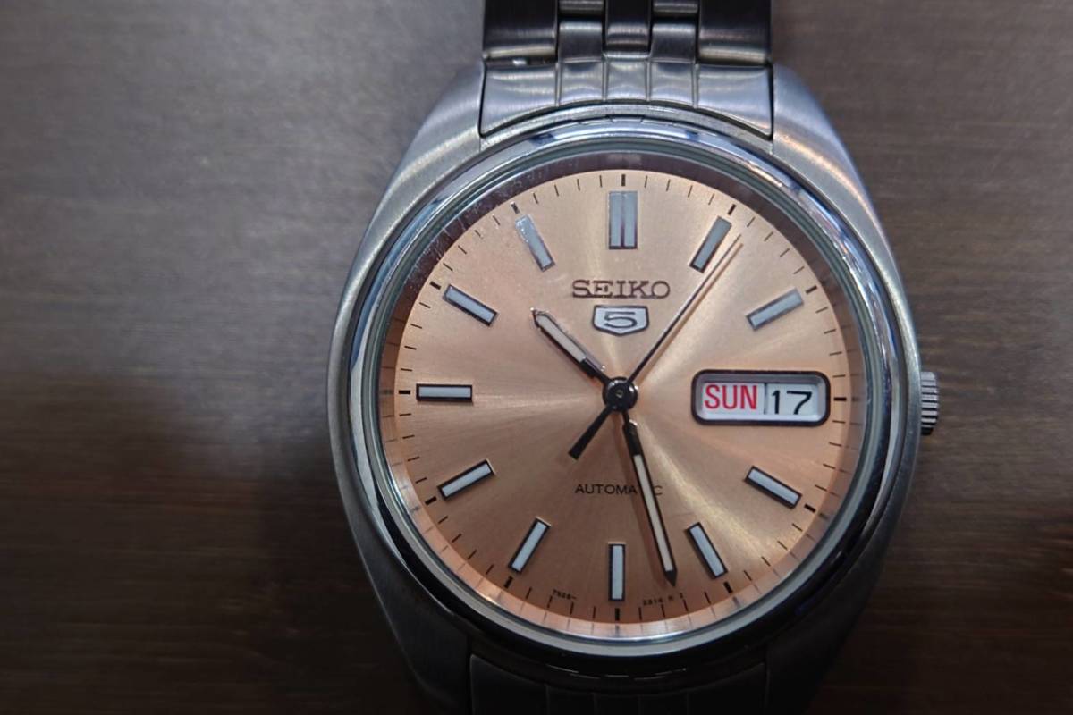 T☆美品 SEIKO セイコー 5 ファイブ 7S26-0430 裏スケ デイデイト 