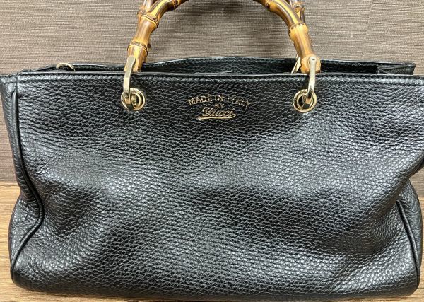 グッチ バンブー 2WAY ハンドバッグ 黒 ナイロン 002 1016 グッチ バンブー 2WAY ハンドバッグ 黒 ナイロン 002 1016