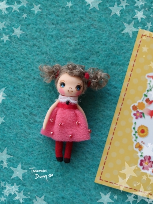 №39　ピンクのちび子　ミニチュア・ドールハウス・ブライスにも　chibikodoll Chibikodoll