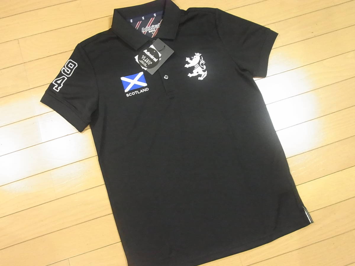 〓★新品タグ付 Admiral GOLF アドミラルゴルフ 定番!半袖フラッグポロシャツ/XL 定価10780円〓 