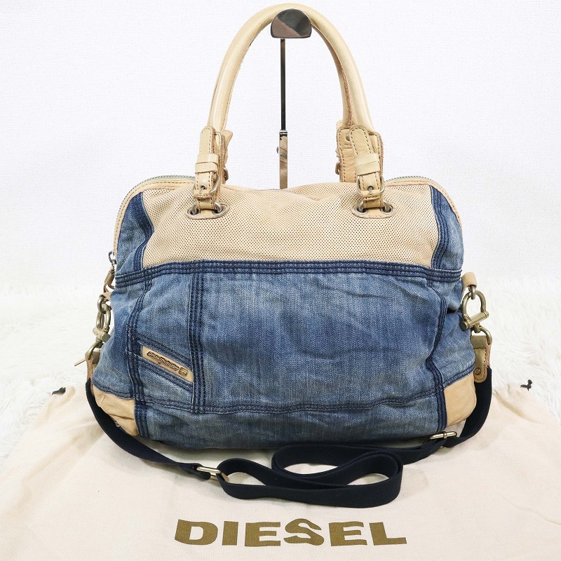 DIESEL ハンドバッグ 2way オールレザー A4収納 DIESEL ディーゼル ショルダーバッグ ミニボストン ハンドバッグ 2WAY