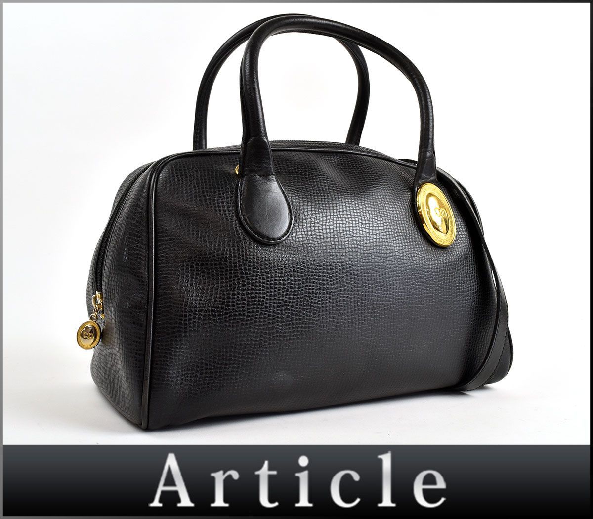 141061☆ Christian Dior ディオール オーバルロゴ金具 2WAY 