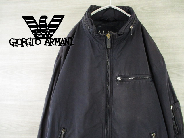 237y ARMANI JEANS●春物●アルマーニジーンズ＜オーバーサイズ・フード付き・ナイロンジャケット＞54・XLサイズ●Ricicli17