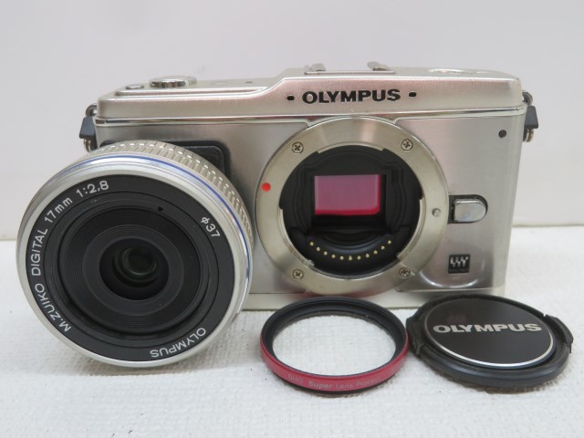◎OLYMPUS E-P1 OLYMPUS PEN デジタルカメラ オリンパス レンズ バッテリー レンズキャップ フィルター付き USED 64241◎！！